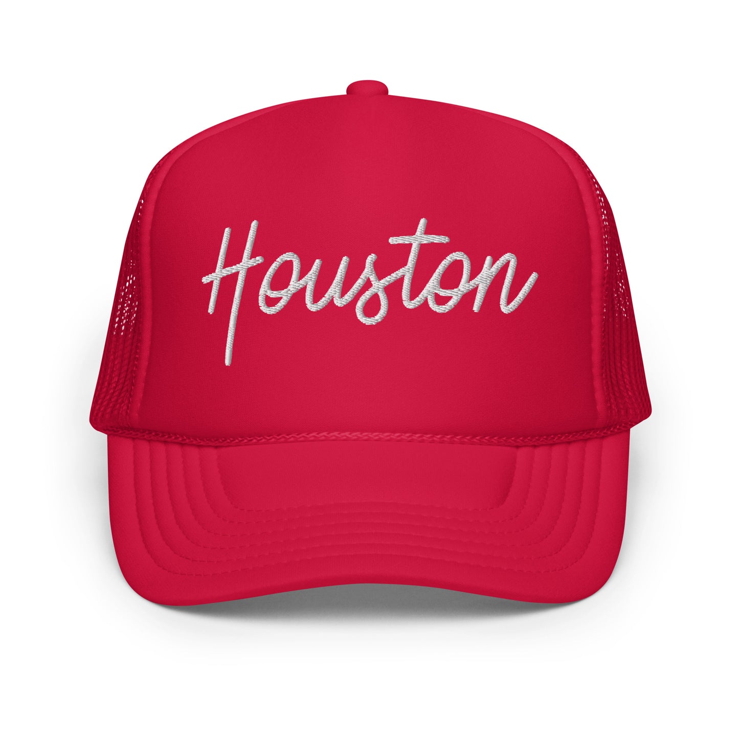 Houston Retro Script Foam 5 Panel A-Frame Snapback Trucker Hat