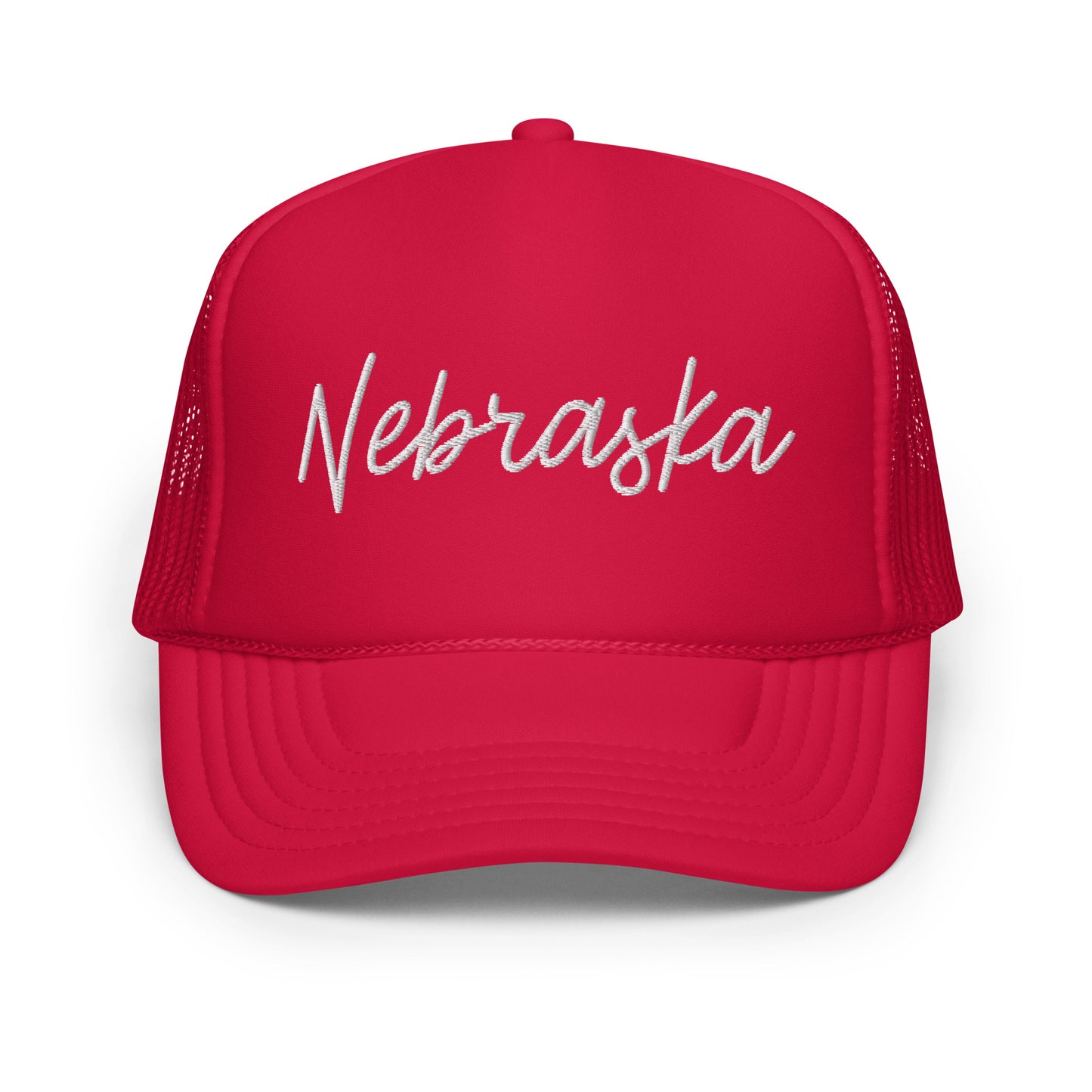 Nebraska Retro Script Foam 5 Panel A-Frame Snapback Trucker Hat