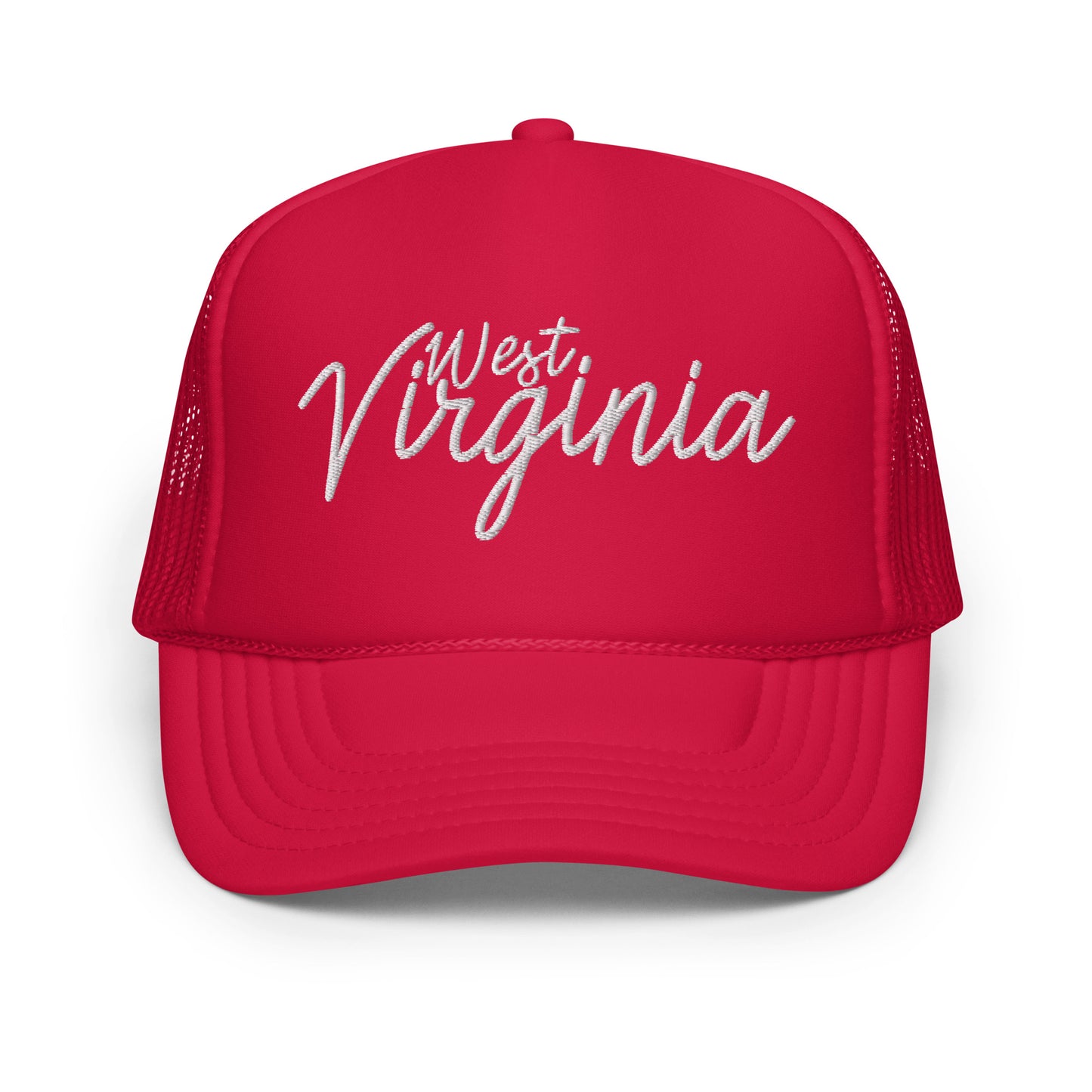 West Virginia Retro Script Foam 5 Panel A-Frame Snapback Trucker Hat