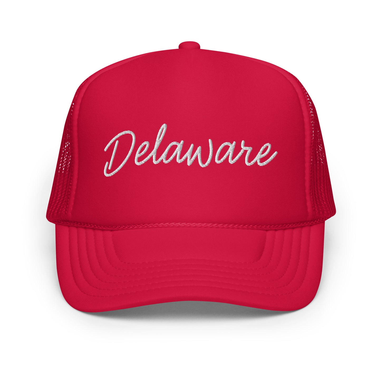 Delaware Retro Script Foam 5 Panel A-Frame Snapback Trucker Hat