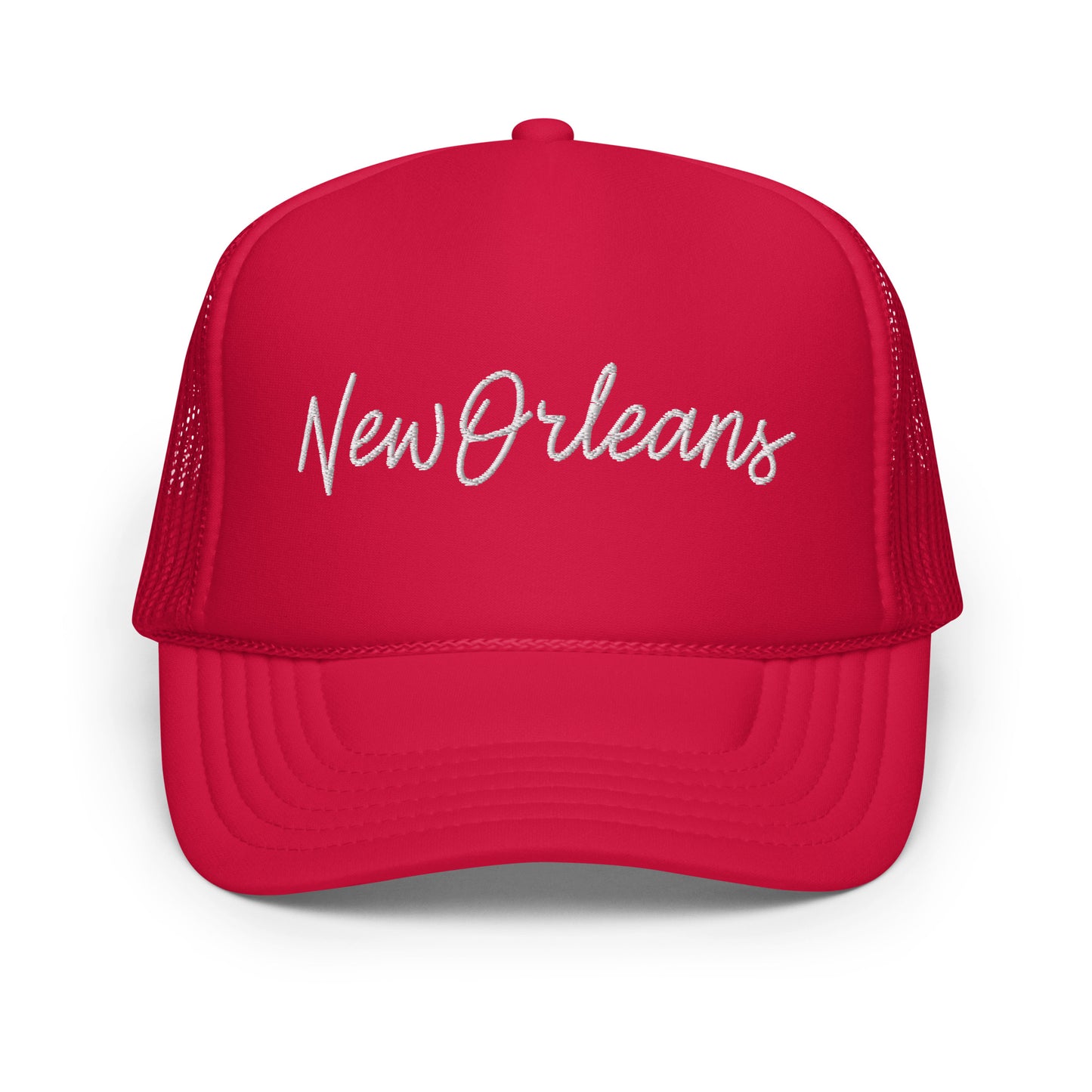 New Orleans Retro Script Foam 5 Panel A-Frame Snapback Trucker Hat