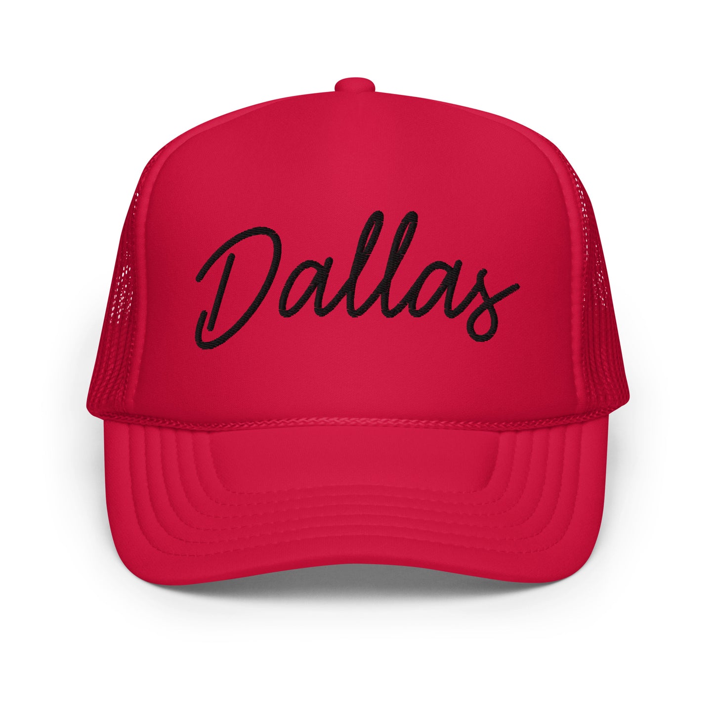 Dallas Retro Script Foam 5 Panel A-Frame Snapback Trucker Hat