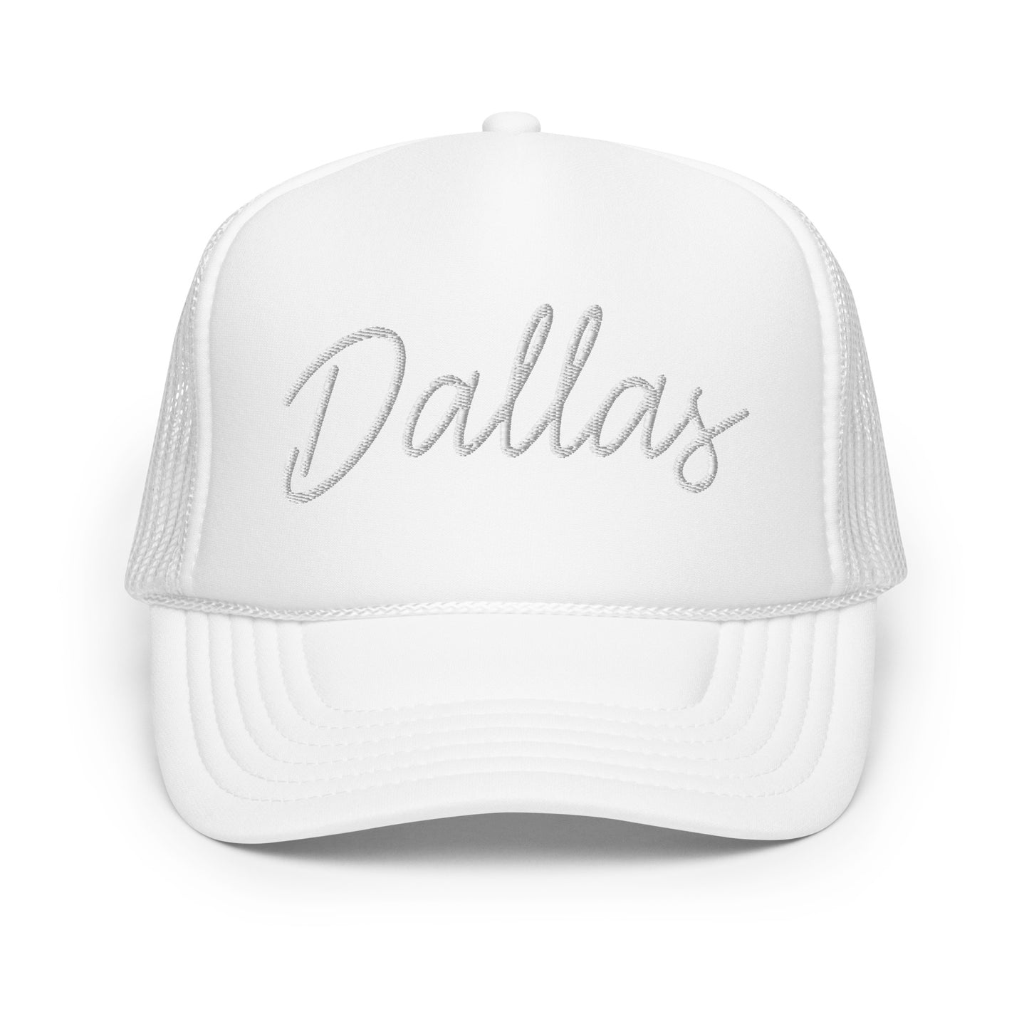 Dallas Retro Script Foam 5 Panel A-Frame Snapback Trucker Hat