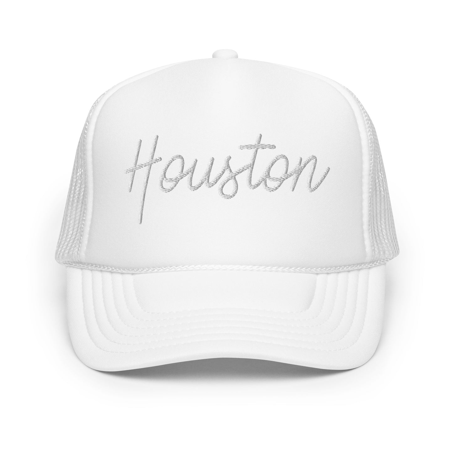 Houston Retro Script Foam 5 Panel A-Frame Snapback Trucker Hat