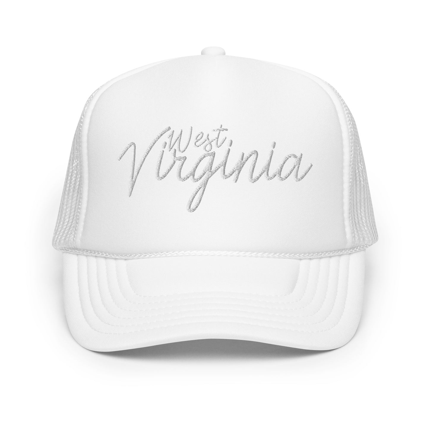 West Virginia Retro Script Foam 5 Panel A-Frame Snapback Trucker Hat