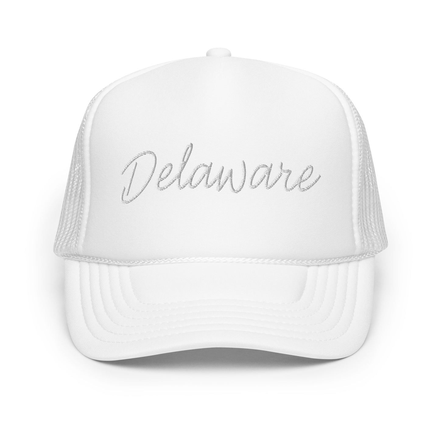 Delaware Retro Script Foam 5 Panel A-Frame Snapback Trucker Hat