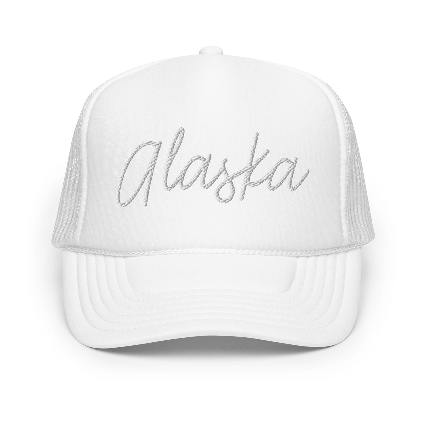 Alaska Retro Script Foam 5 Panel A-Frame Snapback Trucker Hat