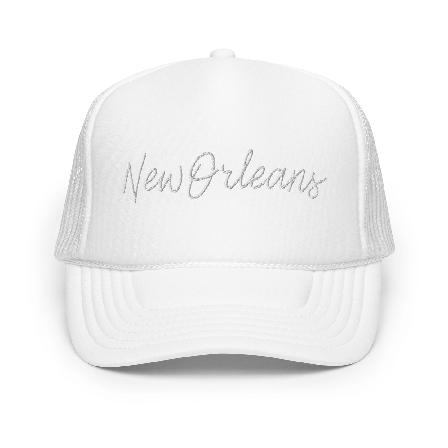 New Orleans Retro Script Foam 5 Panel A-Frame Snapback Trucker Hat