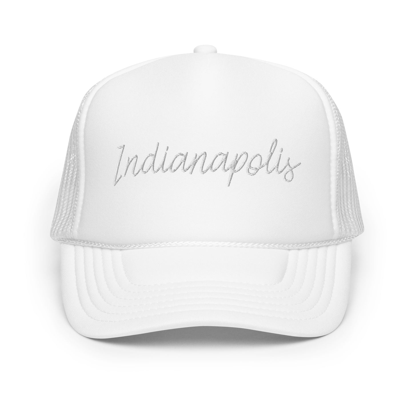 Indianapolis Retro Script Foam 5 Panel A-Frame Snapback Trucker Hat