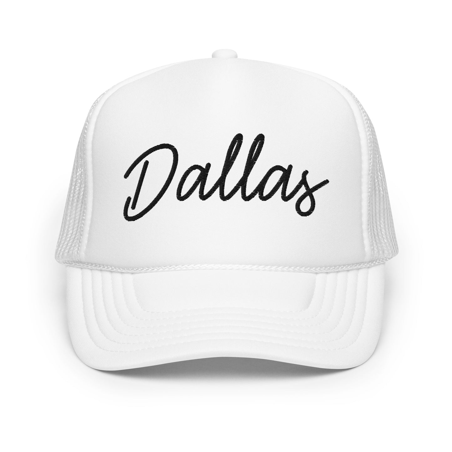 Dallas Retro Script Foam 5 Panel A-Frame Snapback Trucker Hat