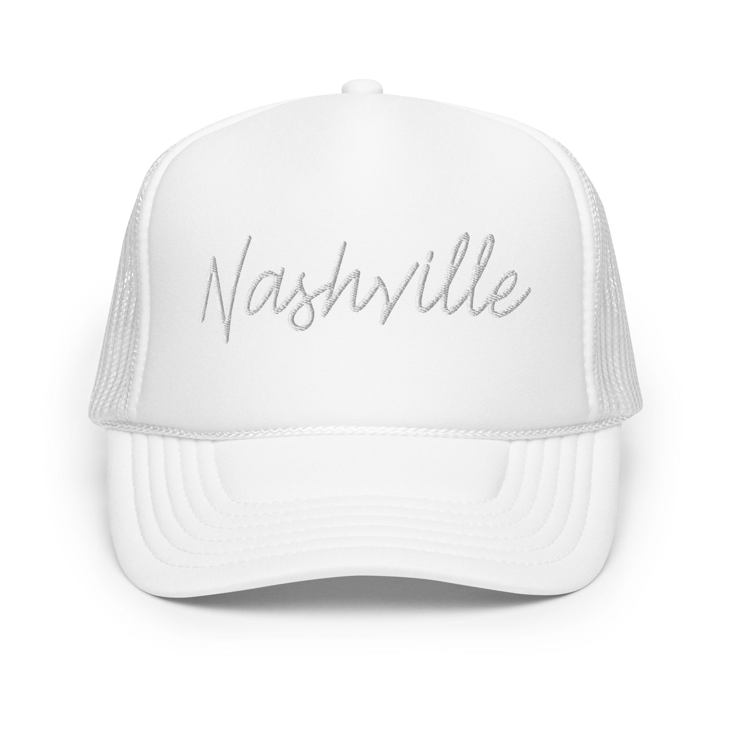 Nashville Retro Script Foam 5 Panel A-Frame Snapback Trucker Hat