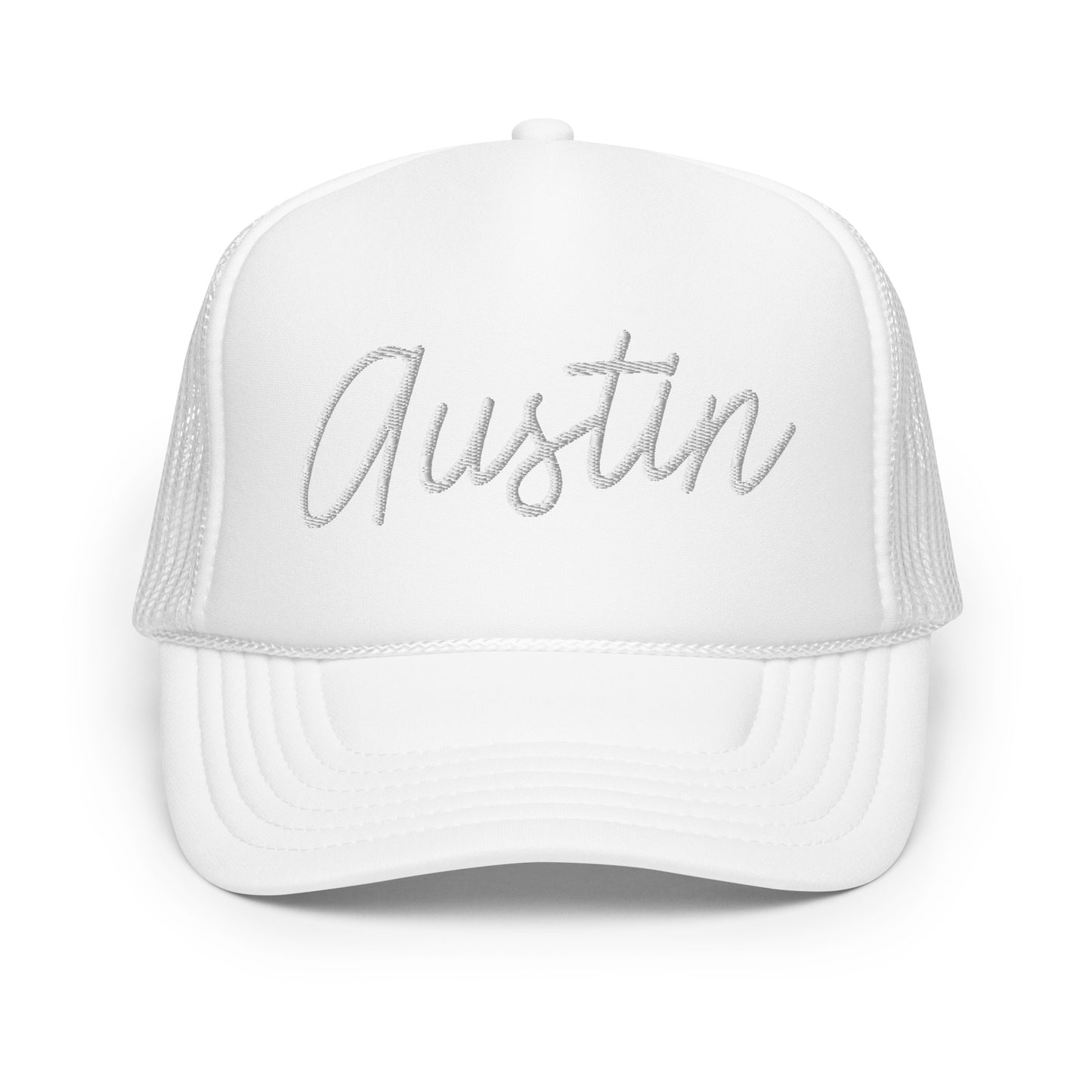 Austin Retro Script Foam 5 Panel A-Frame Snapback Trucker Hat