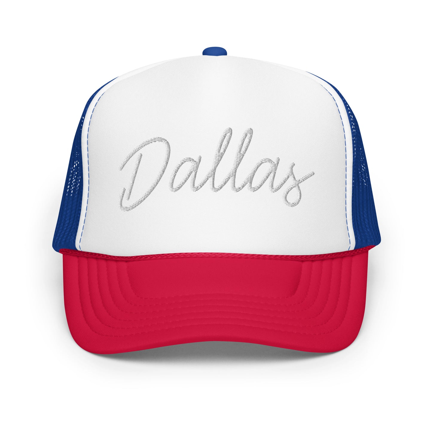 Dallas Retro Script Foam 5 Panel A-Frame Snapback Trucker Hat