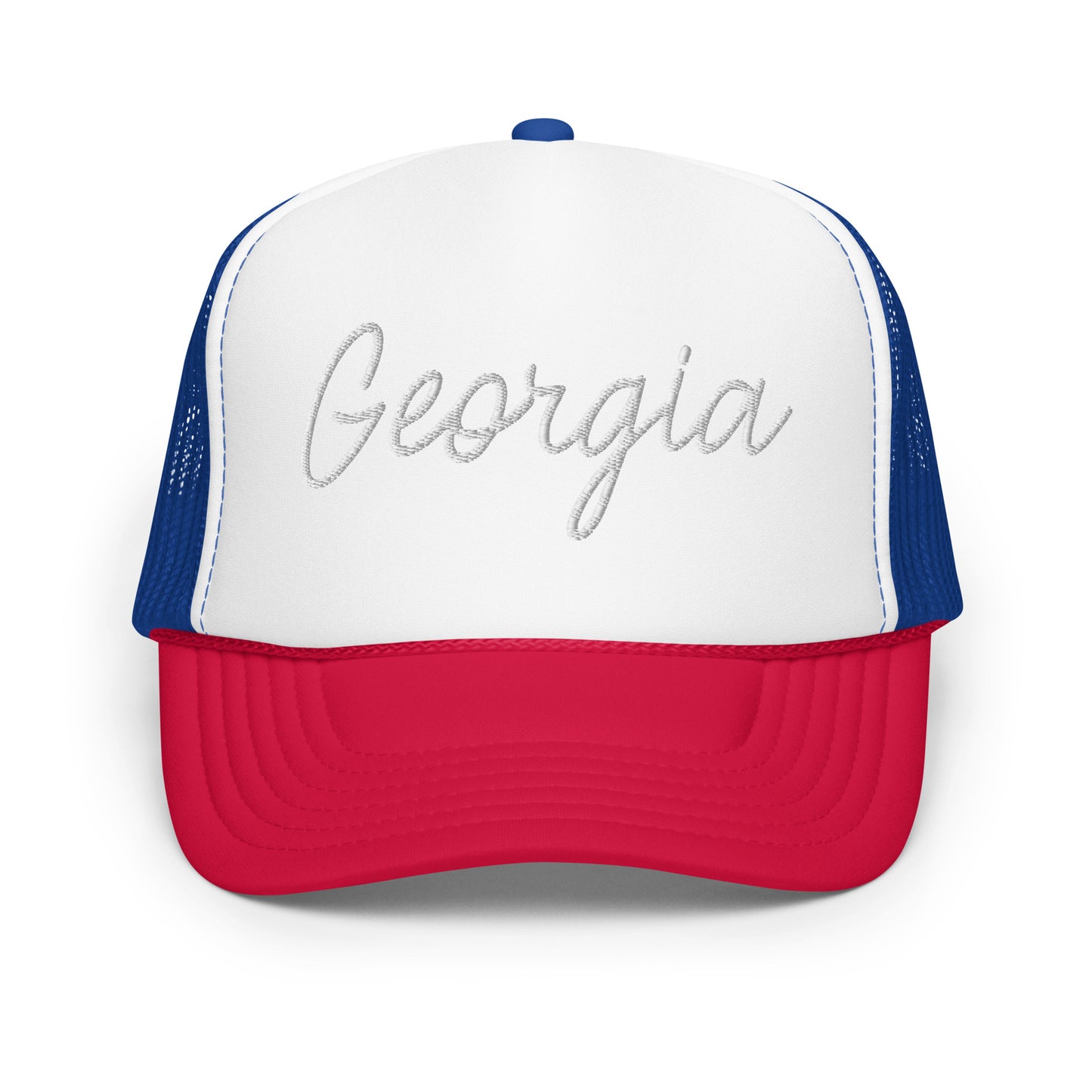 Georgia Retro Script Foam 5 Panel A-Frame Snapback Trucker Hat