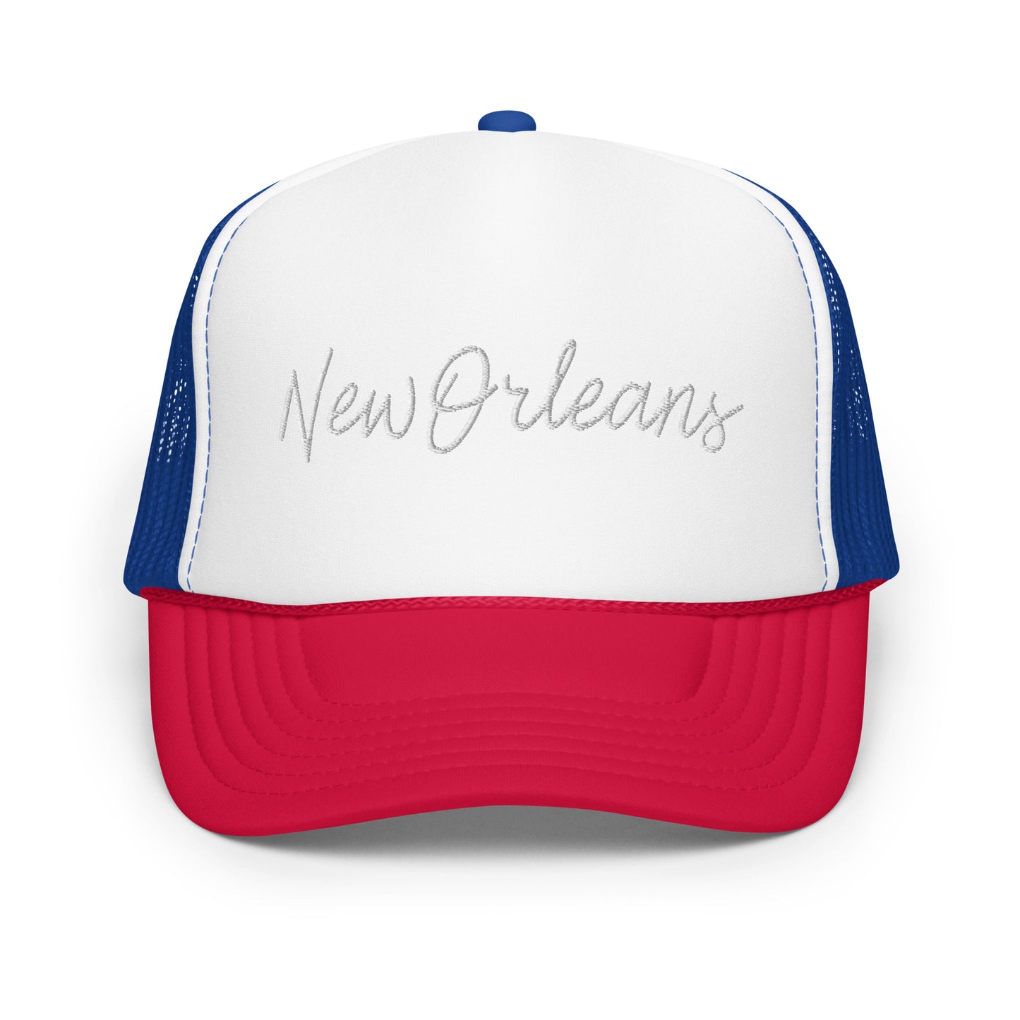 New Orleans Retro Script Foam 5 Panel A-Frame Snapback Trucker Hat