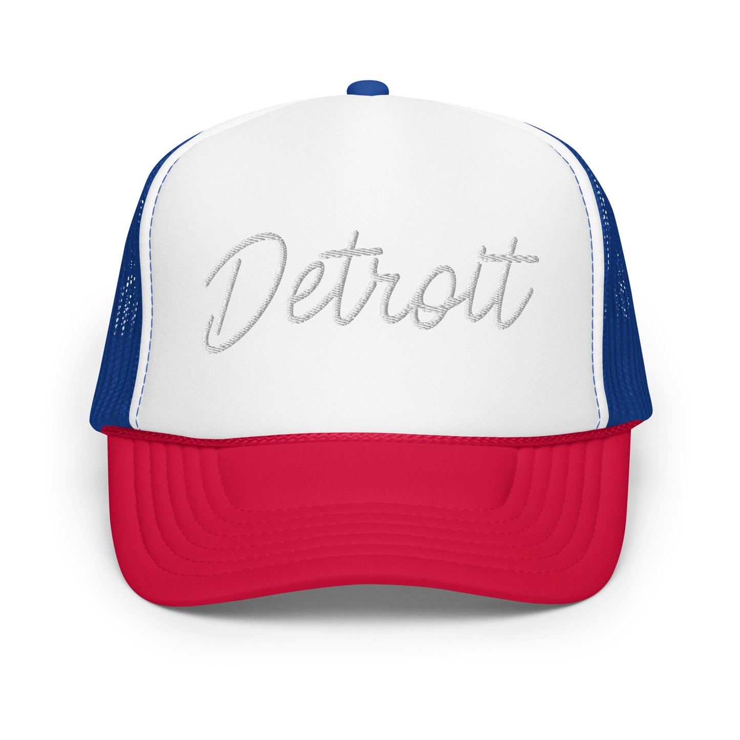 Detroit Retro Script Foam 5 Panel A-Frame Snapback Trucker Hat