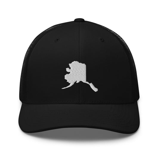 Alaska State Silhouette Mid 6 Panel Snapback Trucker Hat
