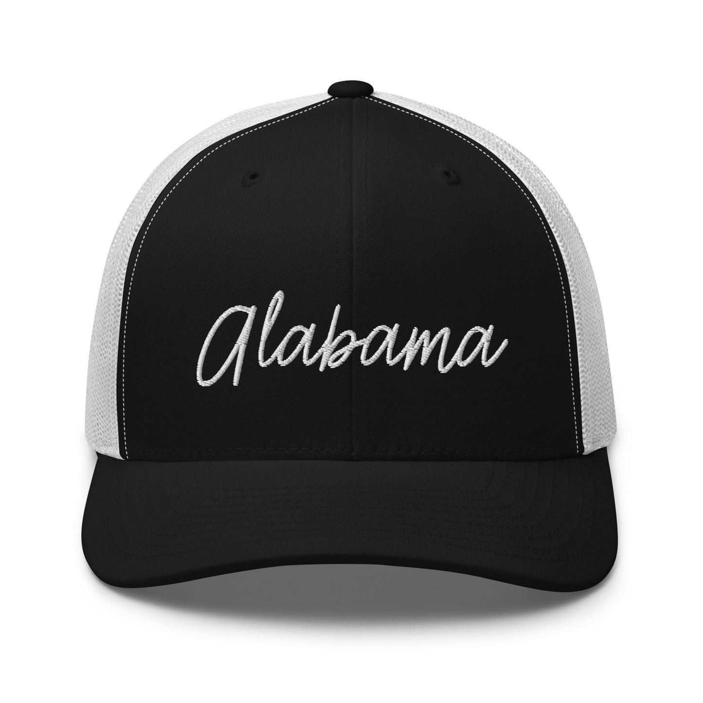 Alabama Retro Script Mid 6 Panel Snapback Trucker Hat