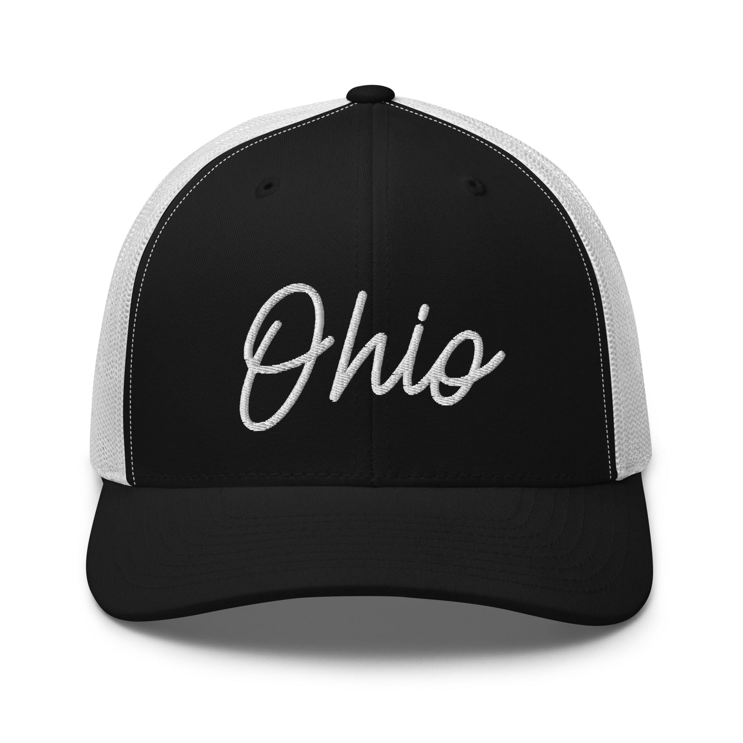 Ohio Retro Script Mid 6 Panel Snapback Trucker Hat