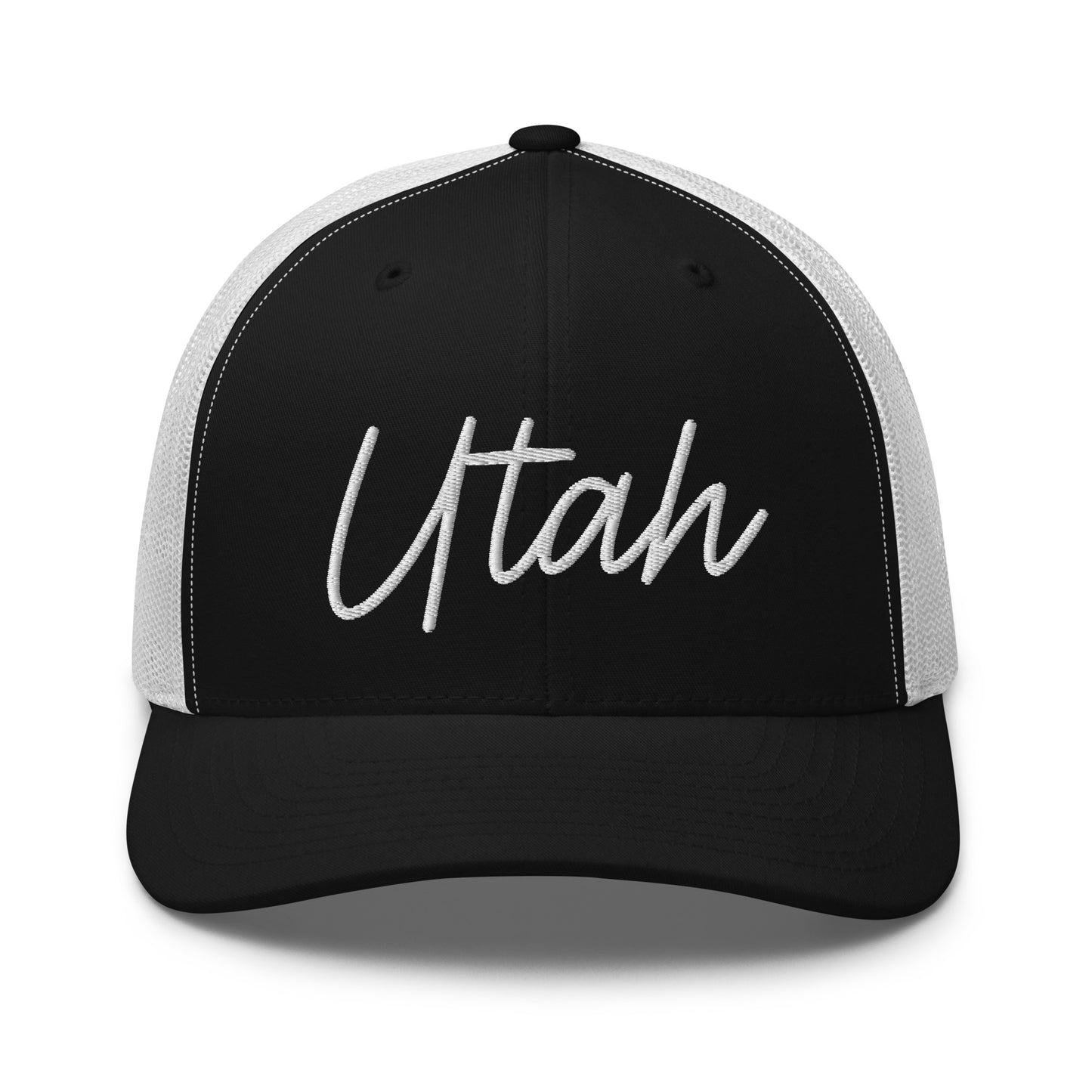 Utah Retro Script Mid 6 Panel Snapback Trucker Hat