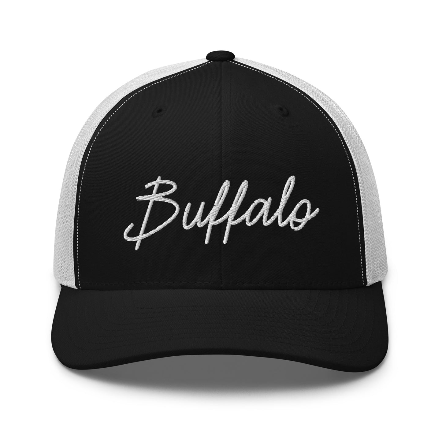 Buffalo Retro Script Mid 6 Panel Snapback Trucker Hat