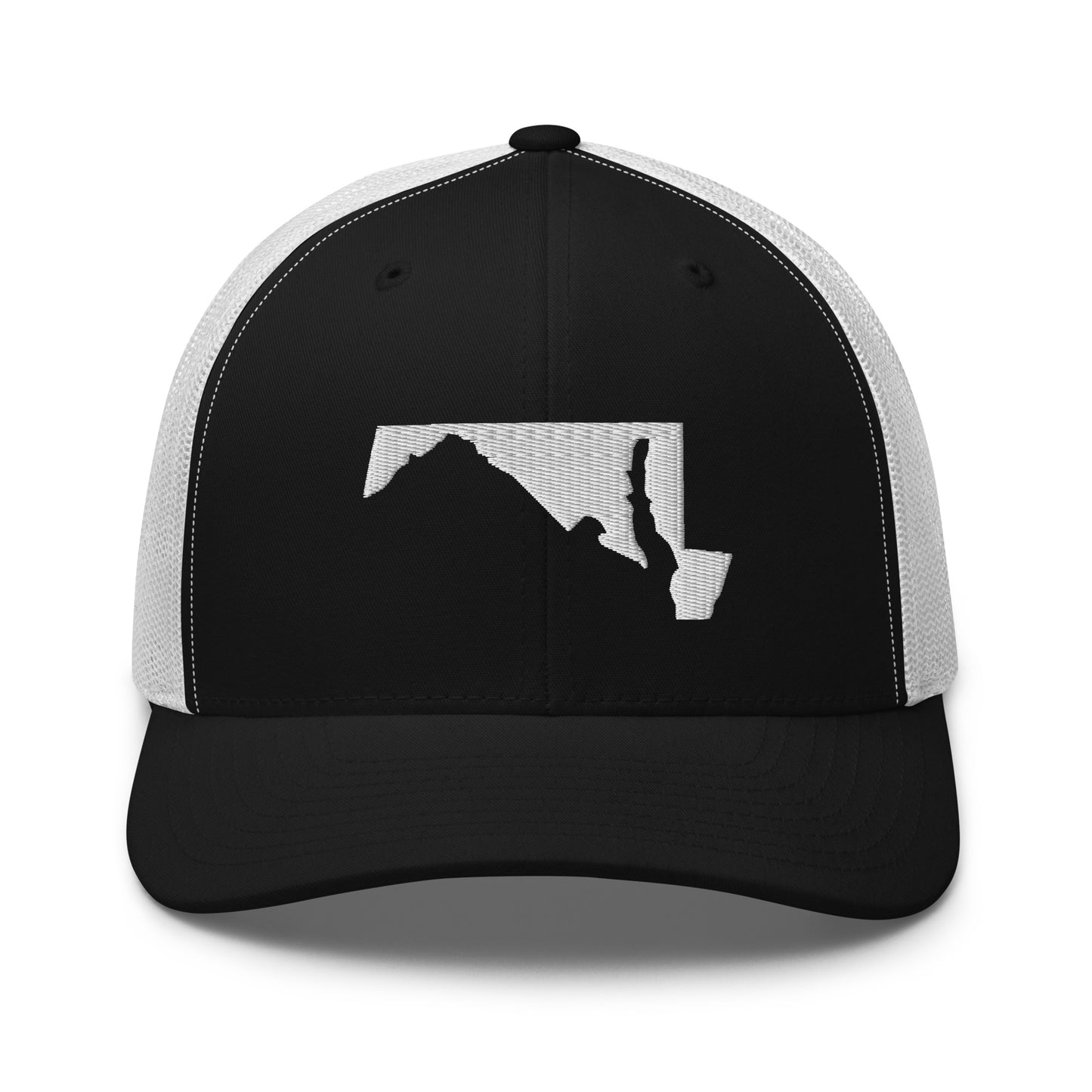 Maryland State Silhouette Mid 6 Panel Snapback Trucker Hat