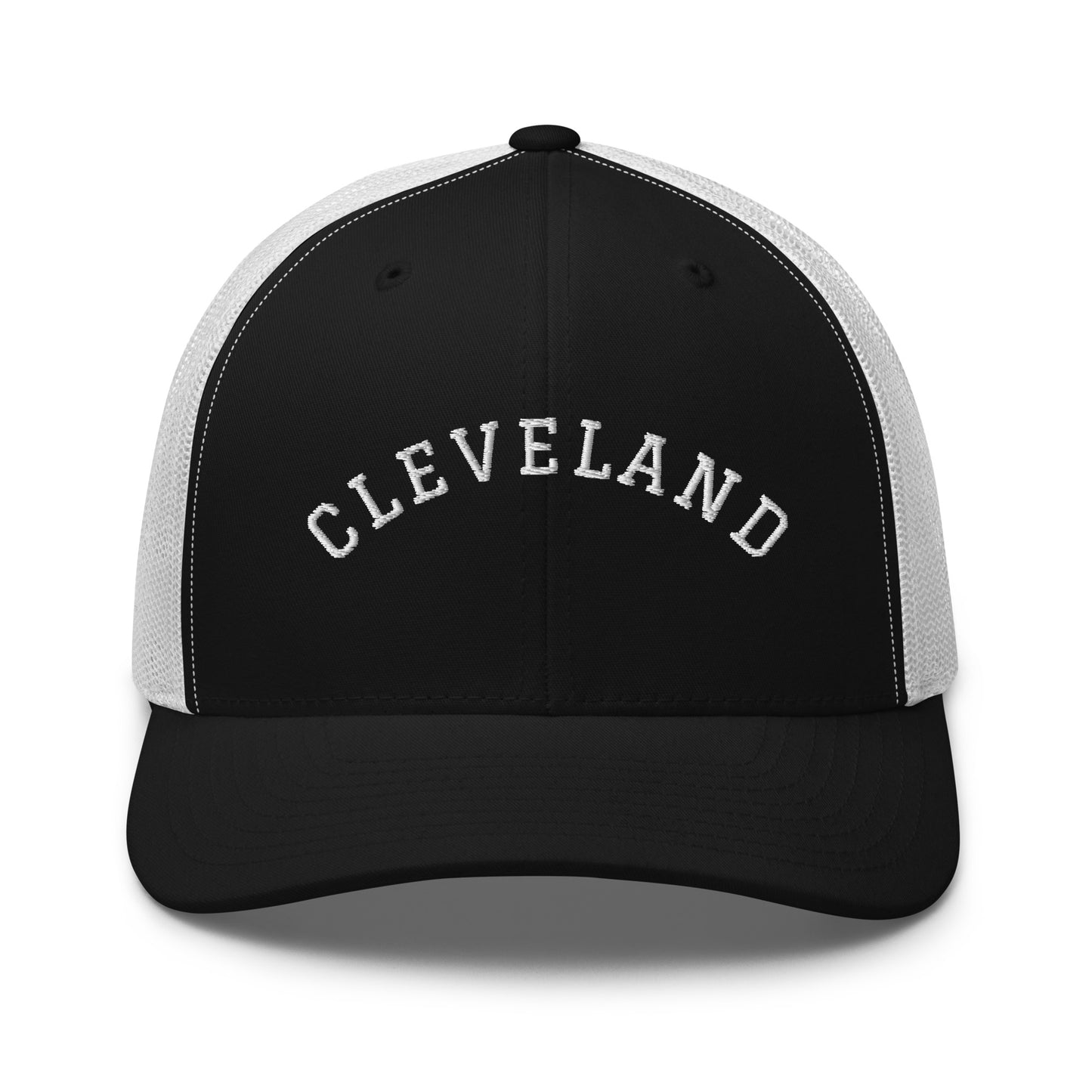 Cleveland Arch Mid 6 Panel Snapback Trucker Hat