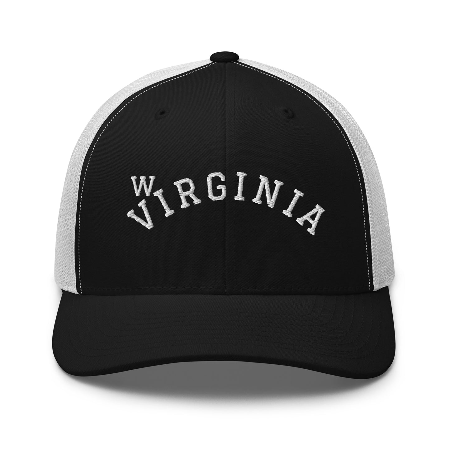 West Virginia Arch Mid 6 Panel Snapback Trucker Hat