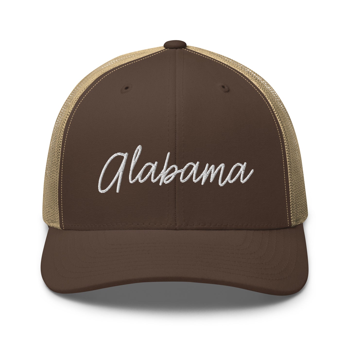 Alabama Retro Script Mid 6 Panel Snapback Trucker Hat