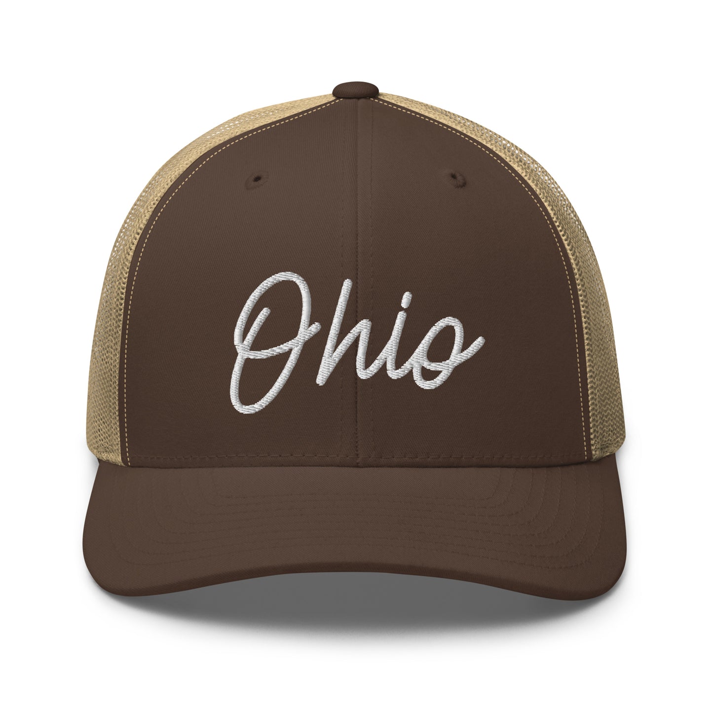 Ohio Retro Script Mid 6 Panel Snapback Trucker Hat