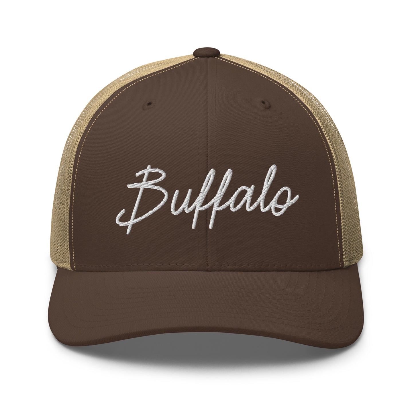 Buffalo Retro Script Mid 6 Panel Snapback Trucker Hat