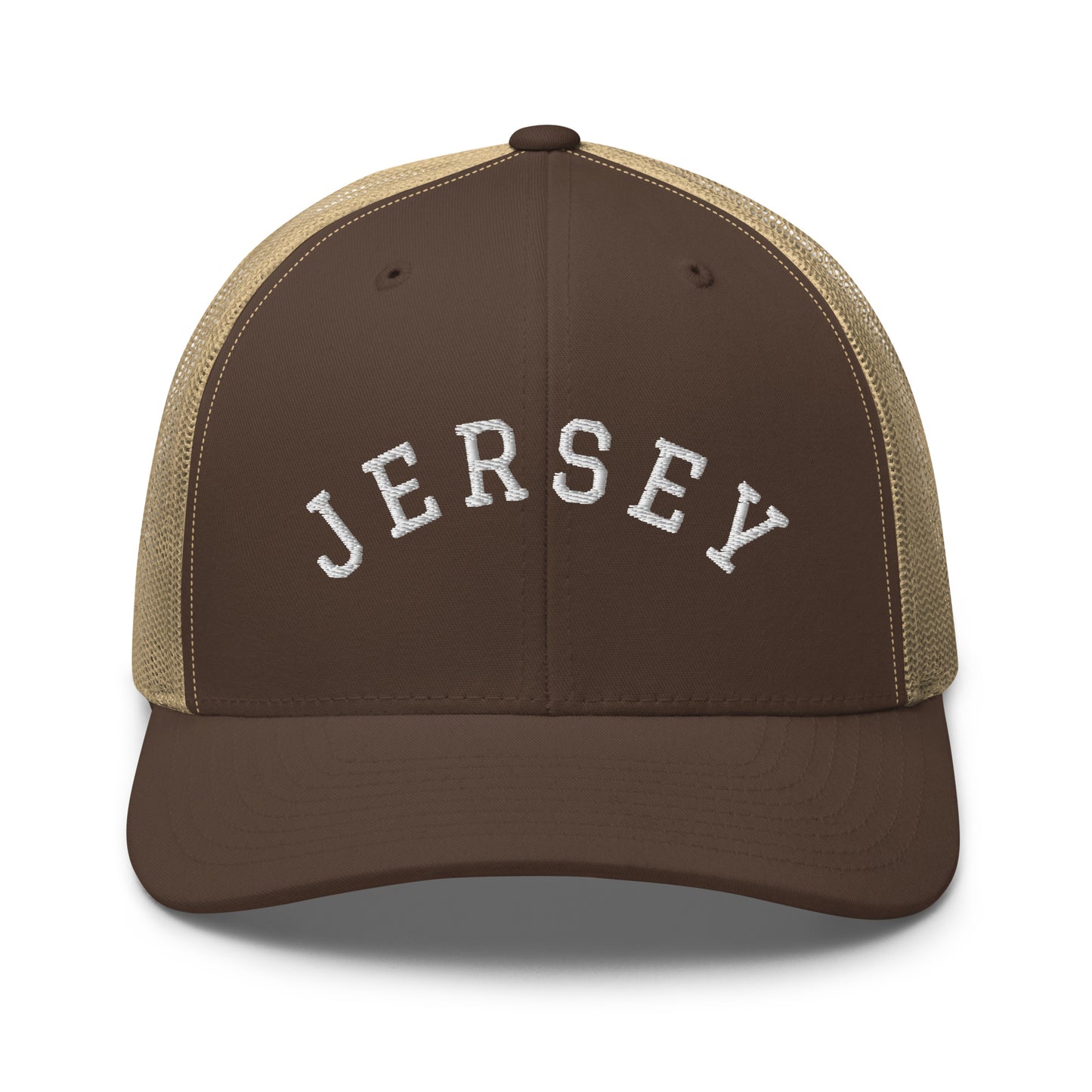 New Jersey "Jersey" Arch Mid 6 Panel Snapback Trucker Hat