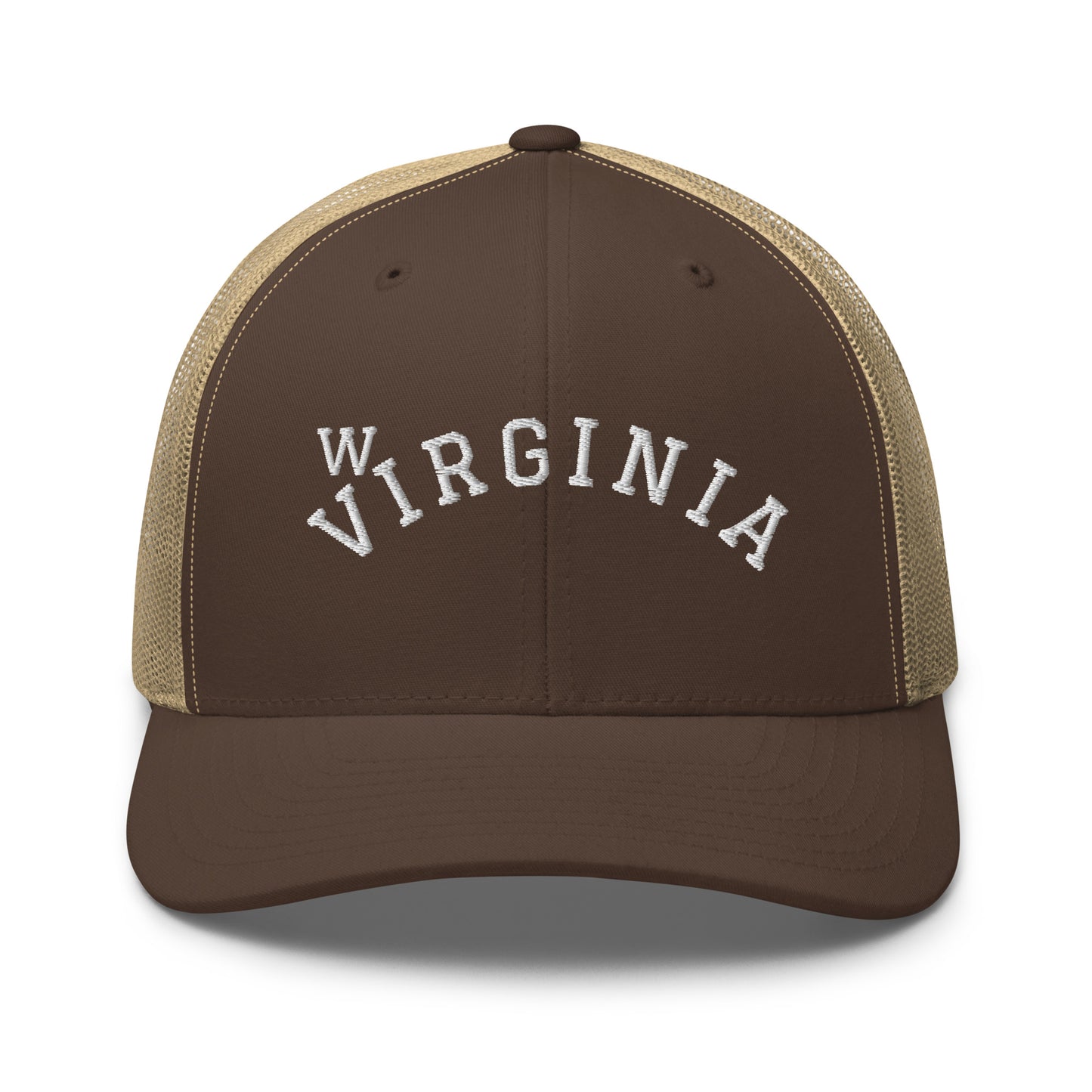 West Virginia Arch Mid 6 Panel Snapback Trucker Hat