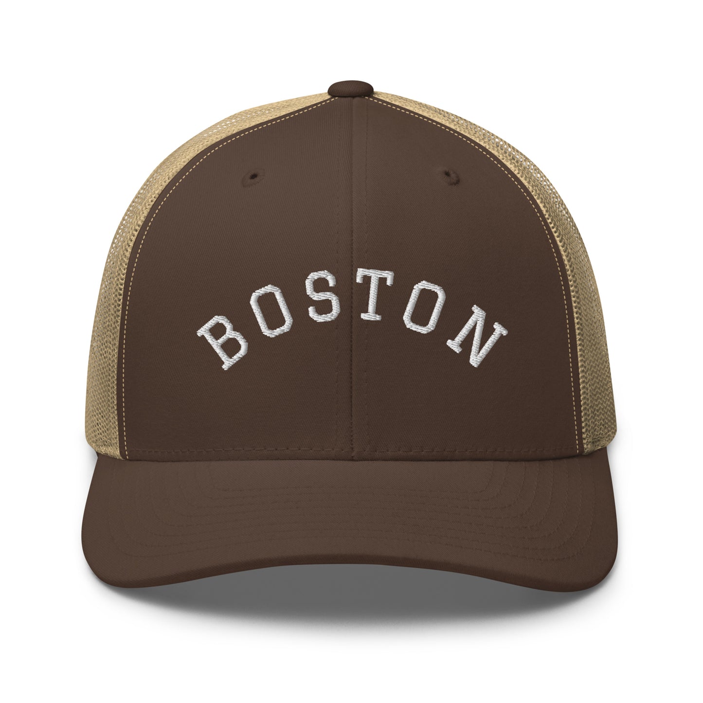 Boston Arch Mid 6 Panel Snapback Trucker Hat