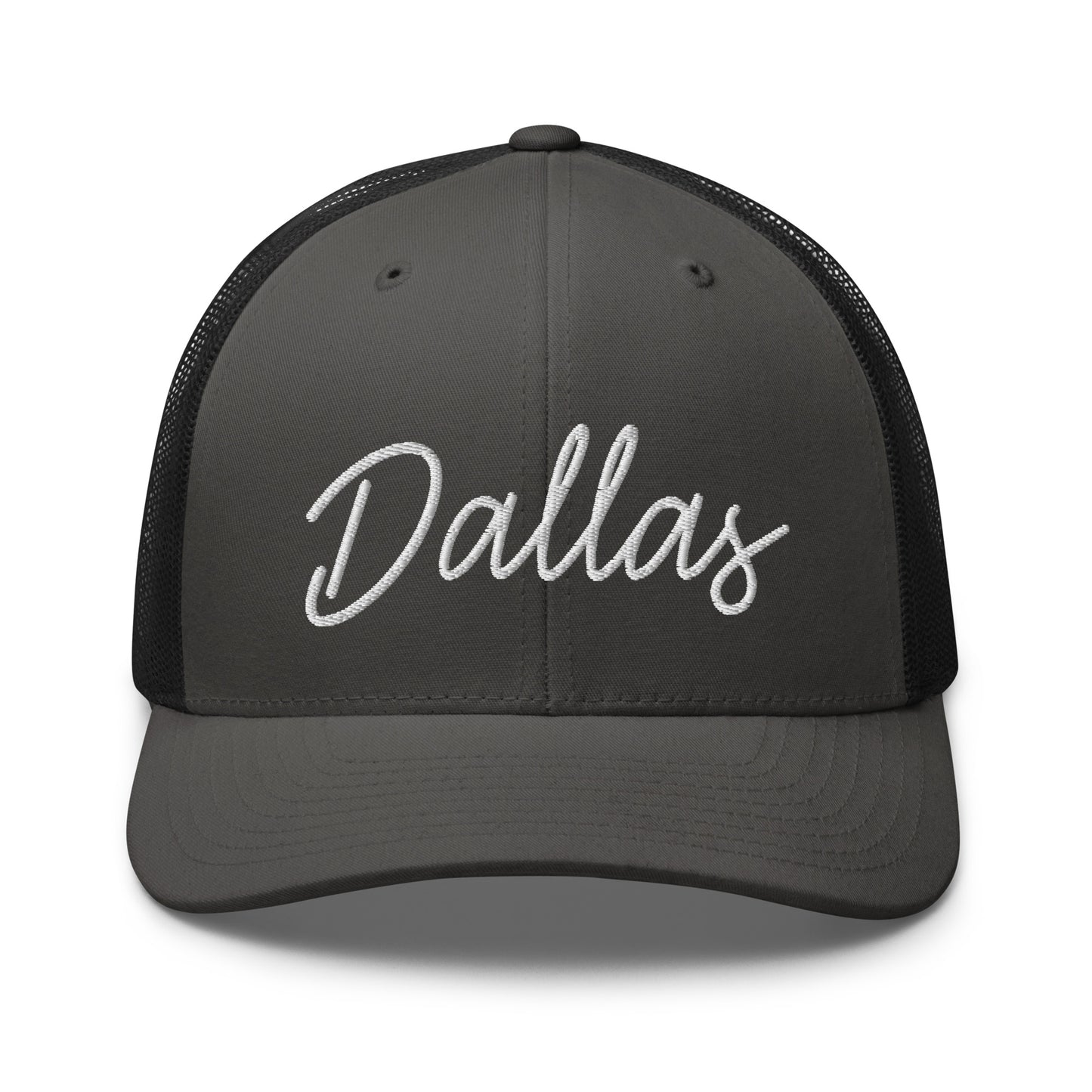 Dallas Retro Script Mid 6 Panel Snapback Trucker Hat