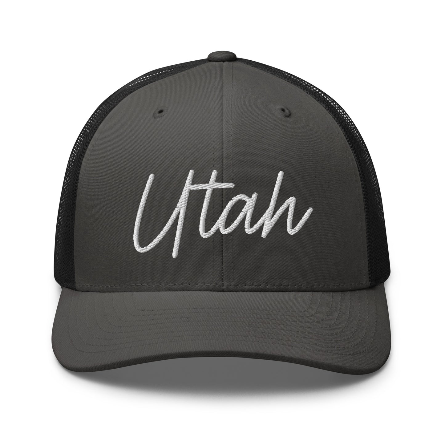 Utah Retro Script Mid 6 Panel Snapback Trucker Hat