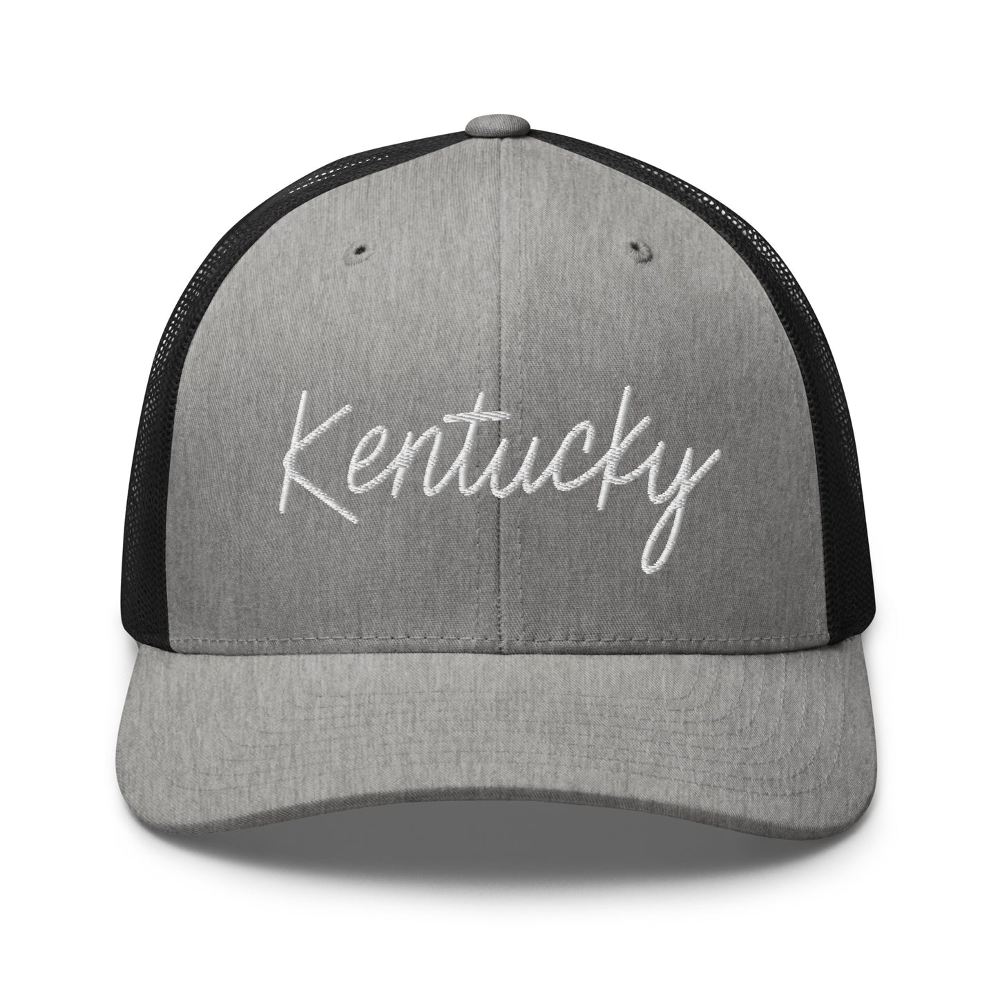 Kentucky Retro Script Mid 6 Panel Snapback Trucker Hat