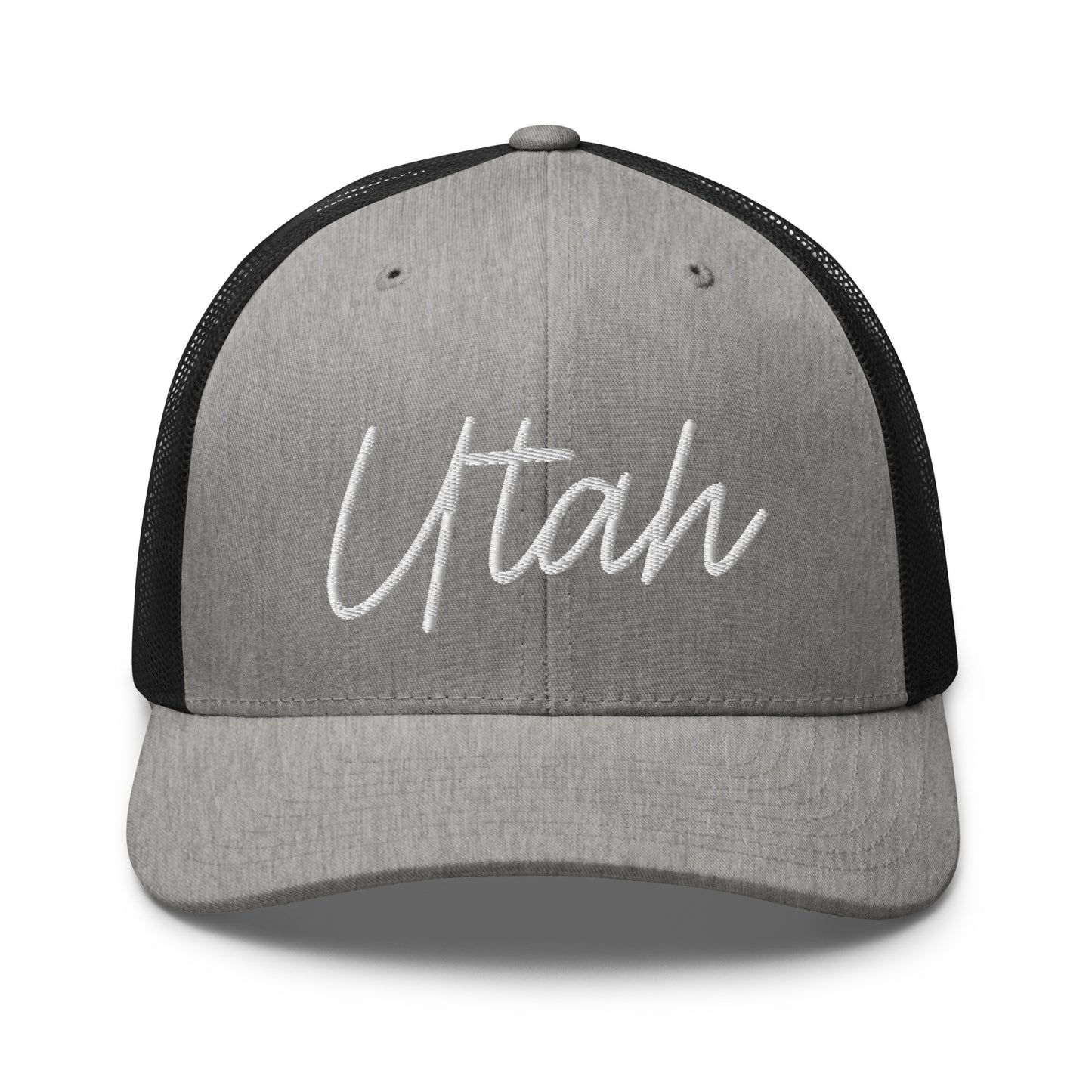 Utah Retro Script Mid 6 Panel Snapback Trucker Hat