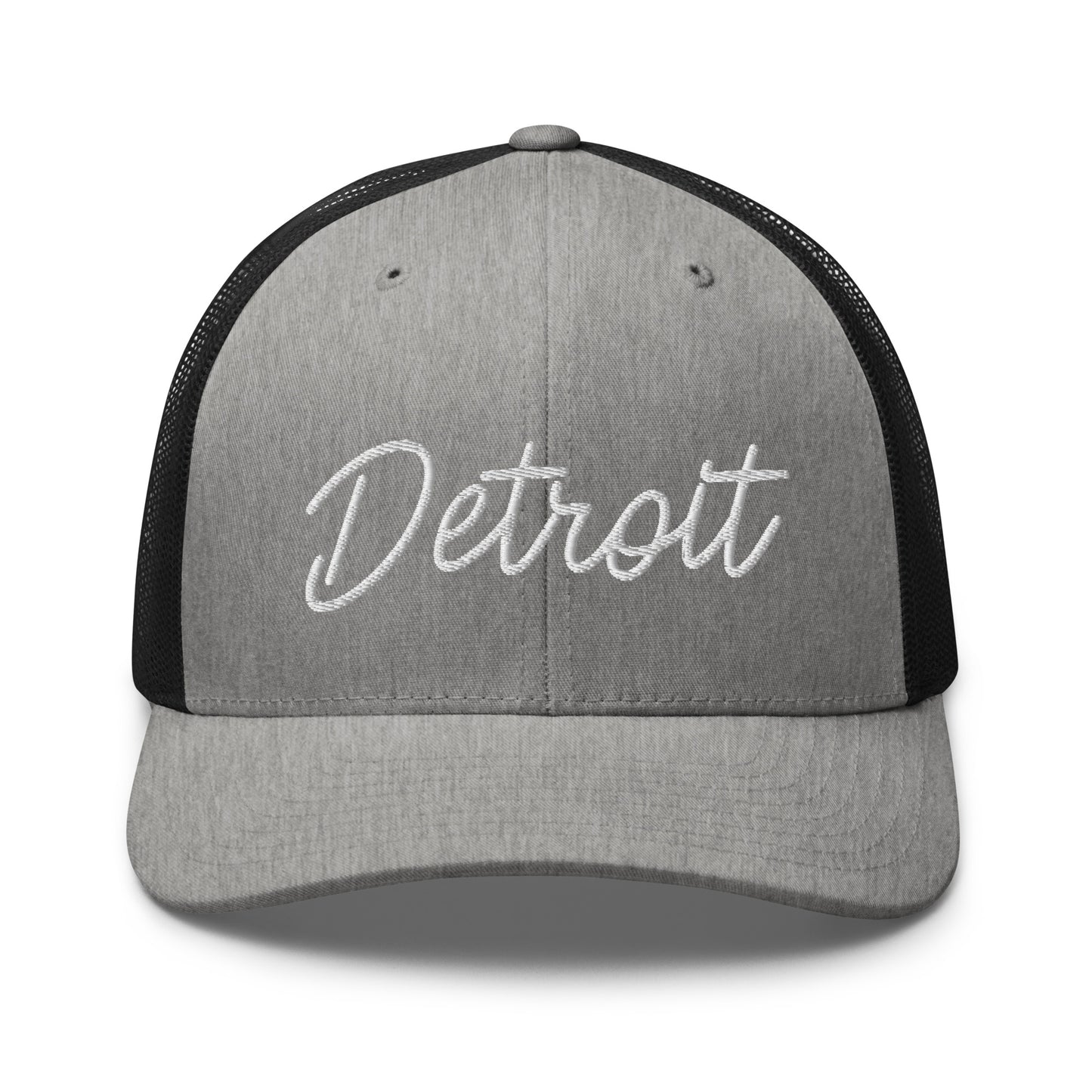 Detroit Retro Script Mid 6 Panel Snapback Trucker Hat