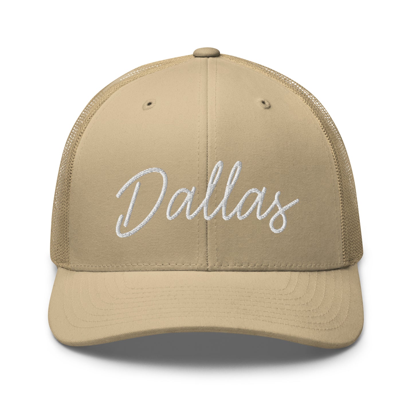 Dallas Retro Script Mid 6 Panel Snapback Trucker Hat