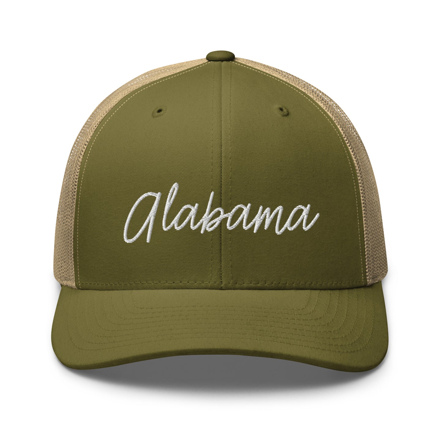 Alabama Retro Script Mid 6 Panel Snapback Trucker Hat