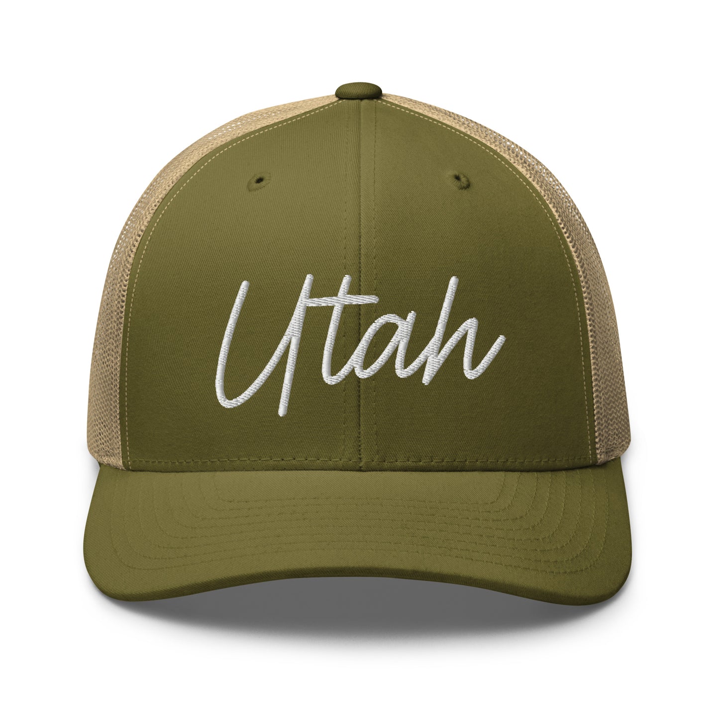 Utah Retro Script Mid 6 Panel Snapback Trucker Hat
