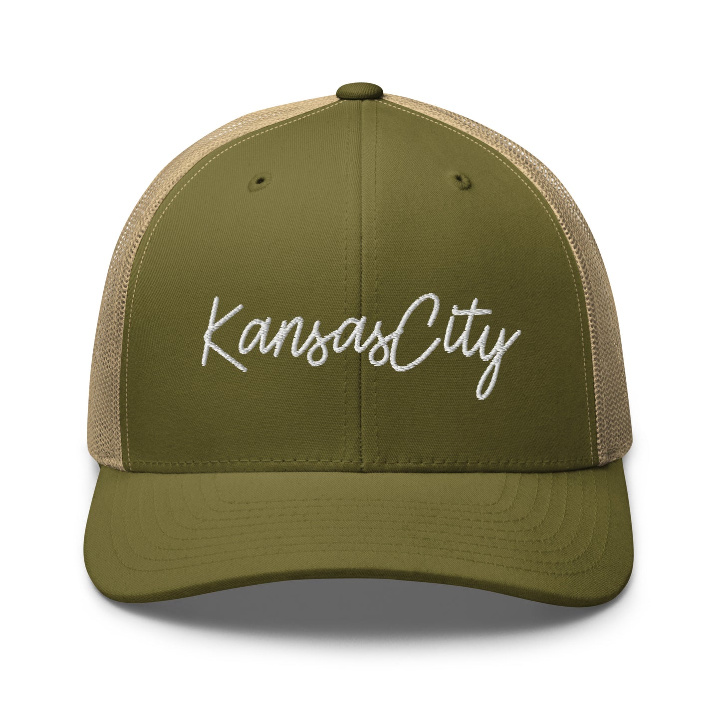 Kansas City Retro Script Mid 6 Panel Snapback Trucker Hat