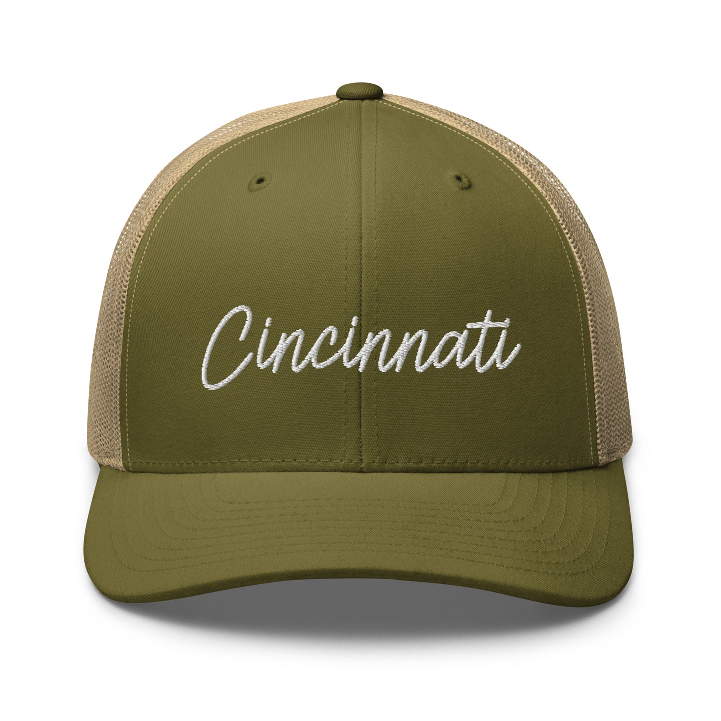 Cincinnati Retro Script Mid 6 Panel Snapback Trucker Hat