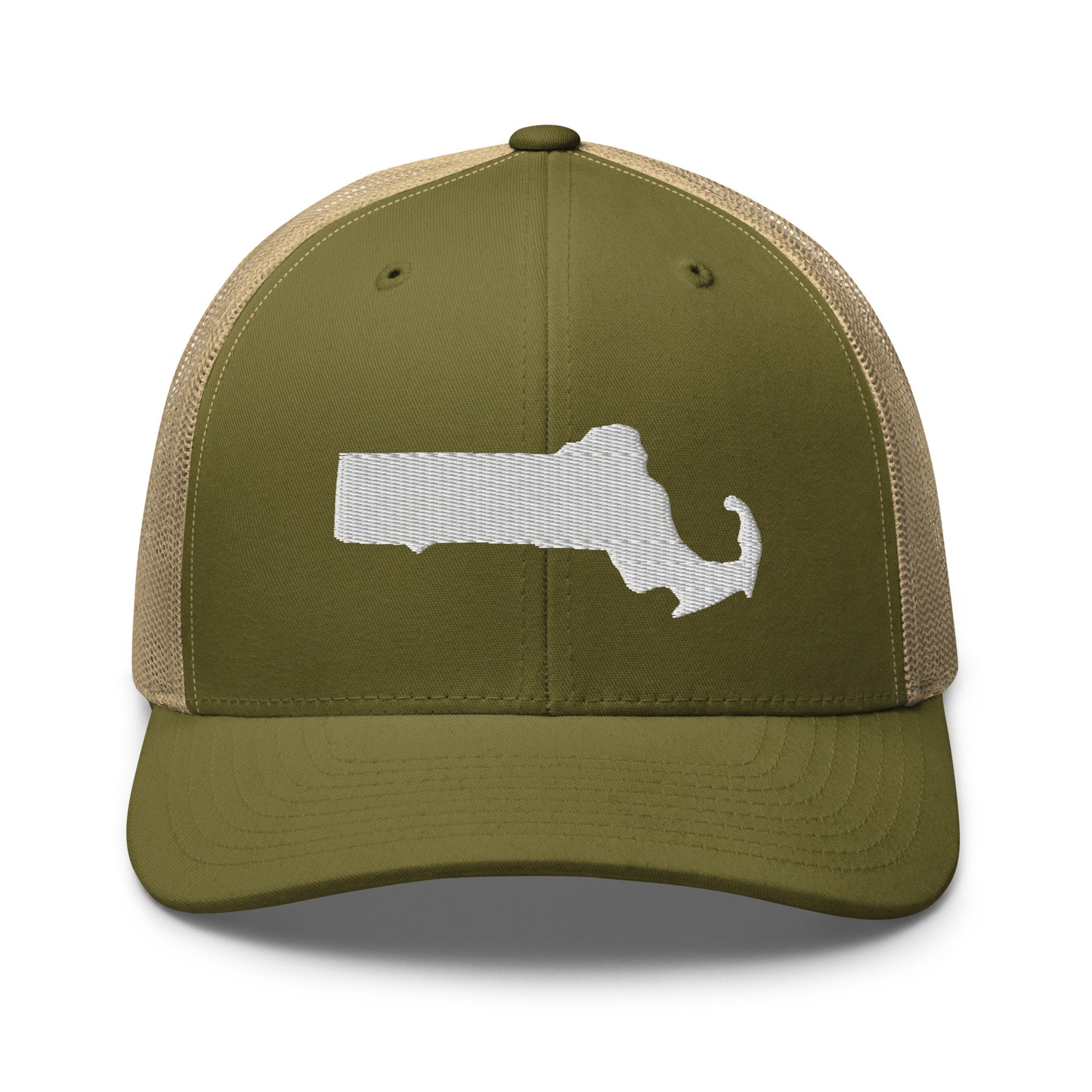 Massachusetts State Silhouette Mid 6 Panel Snapback Trucker Hat