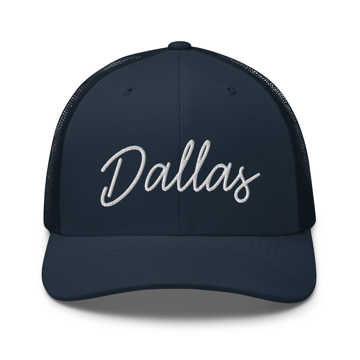 Dallas Retro Script Mid 6 Panel Snapback Trucker Hat