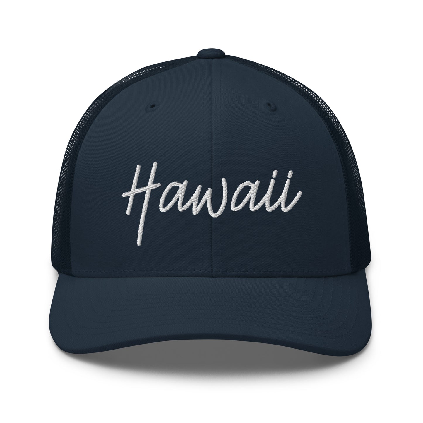 Hawaii Retro Script Mid 6 Panel Snapback Trucker Hat