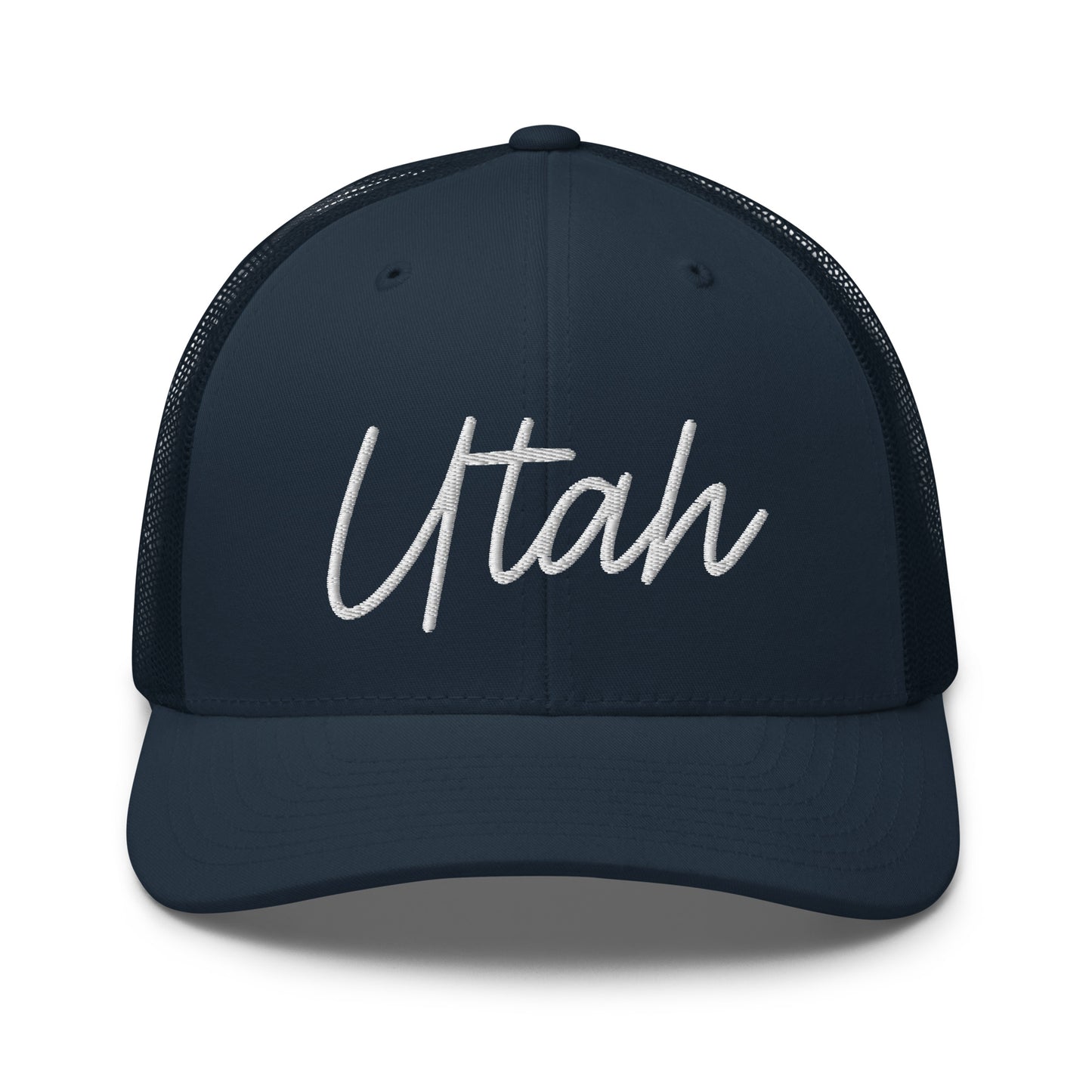 Utah Retro Script Mid 6 Panel Snapback Trucker Hat