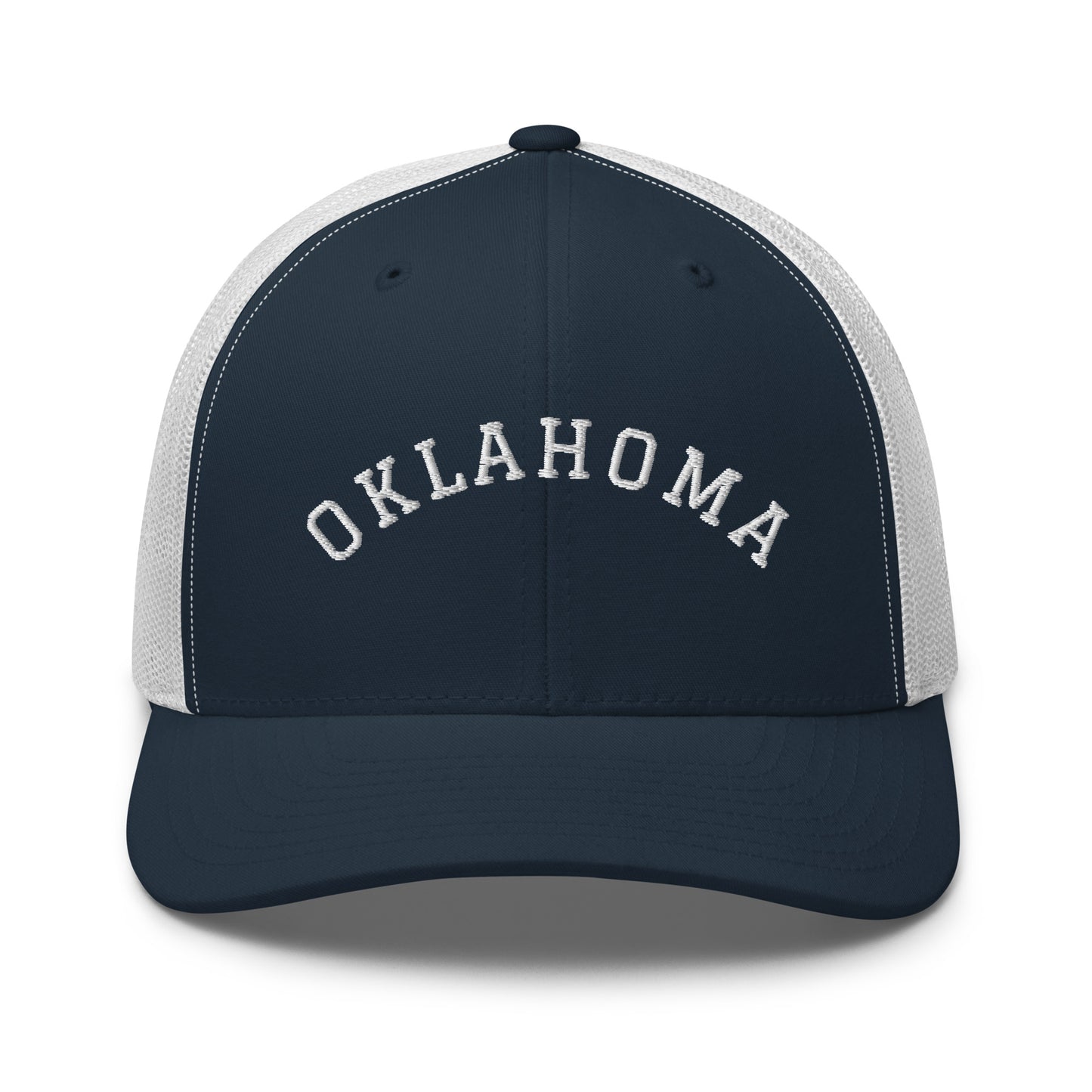 Oklahoma Arch Mid 6 Panel Snapback Trucker Hat
