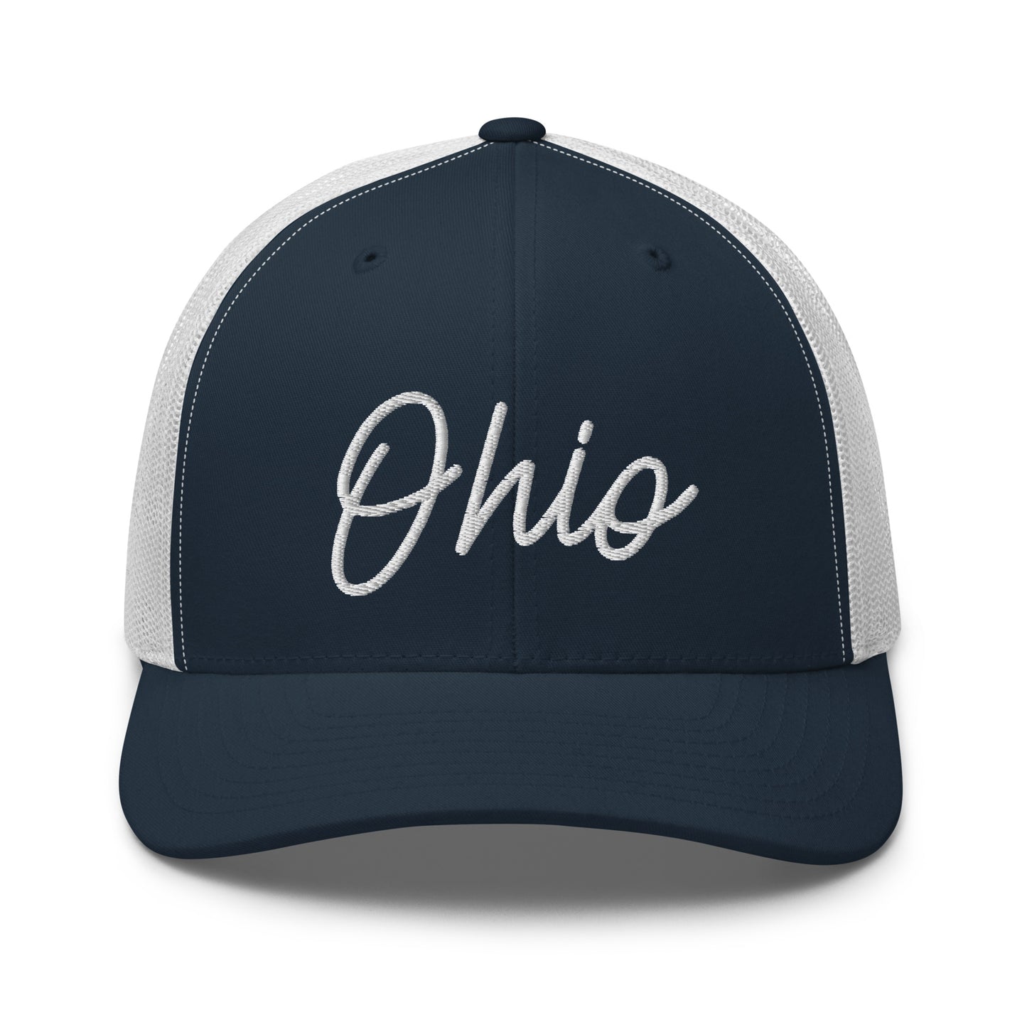 Ohio Retro Script Mid 6 Panel Snapback Trucker Hat